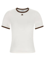 T-shirt Courrèges en coton marron