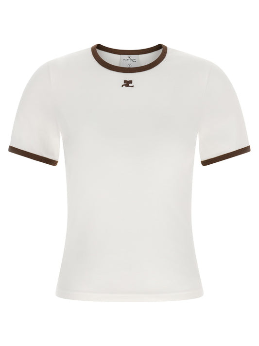 T-shirt Courrèges en coton marron