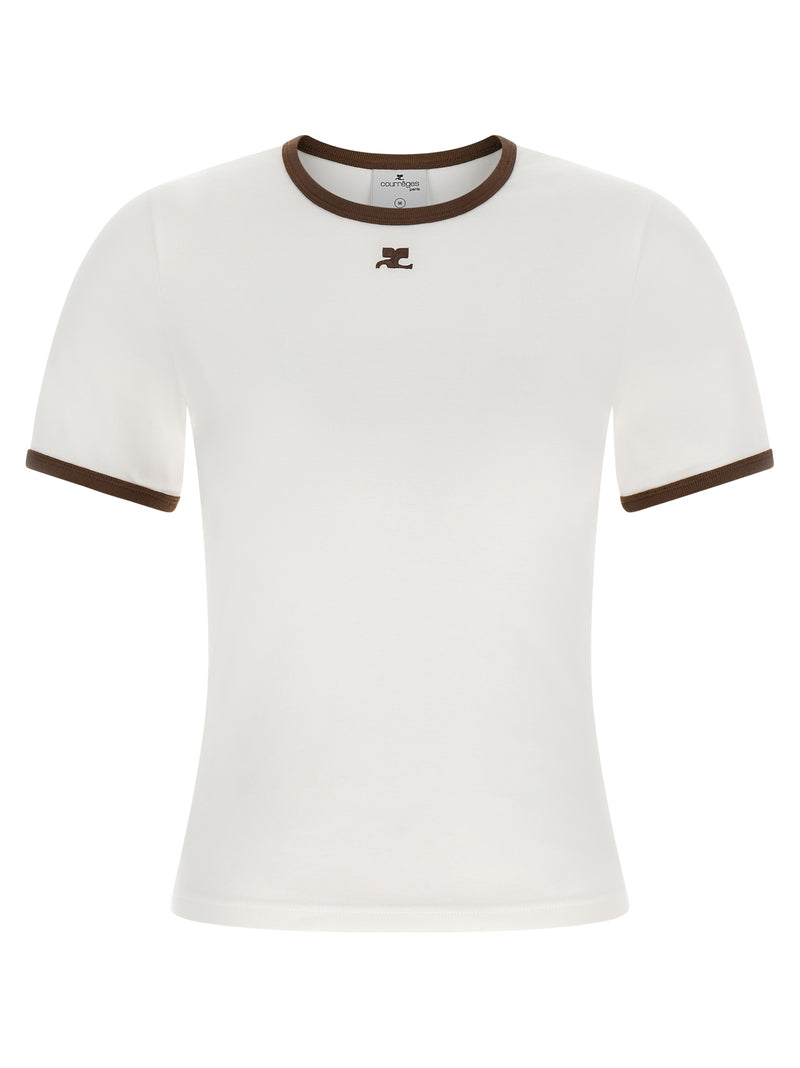 T-shirt Courrèges en coton marron