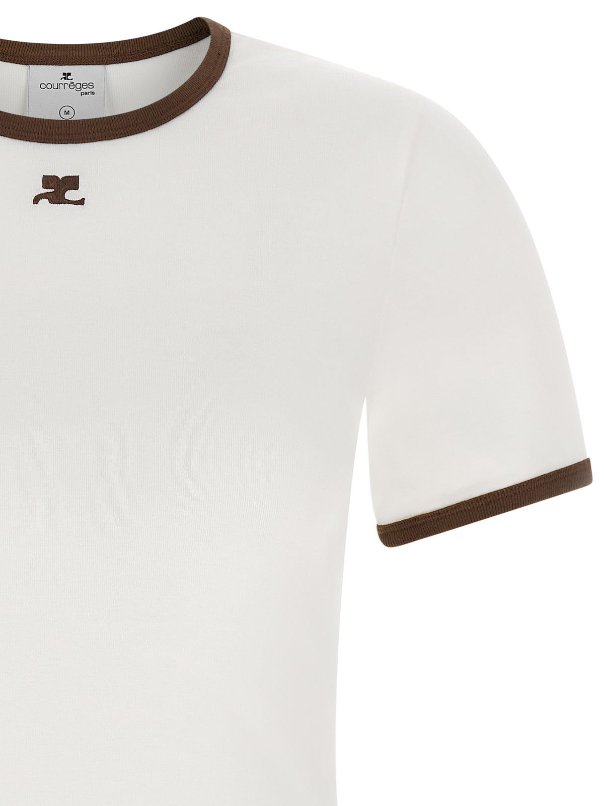 T-shirt Courrèges en coton marron