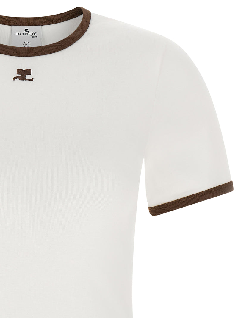T-shirt Courrèges en coton marron