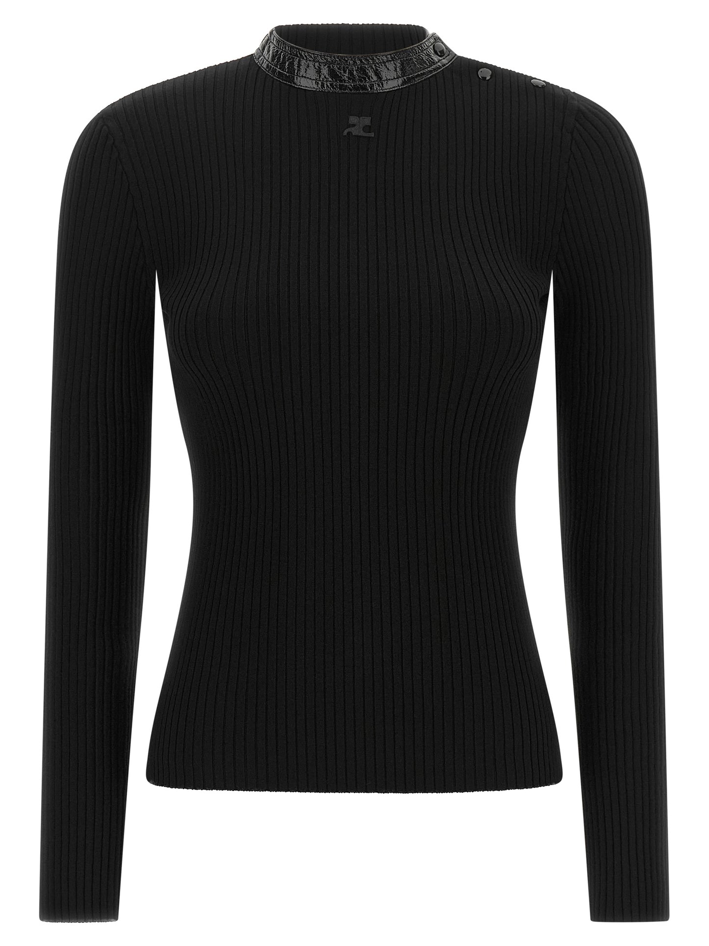Courrèges Black Viscose Cardigan