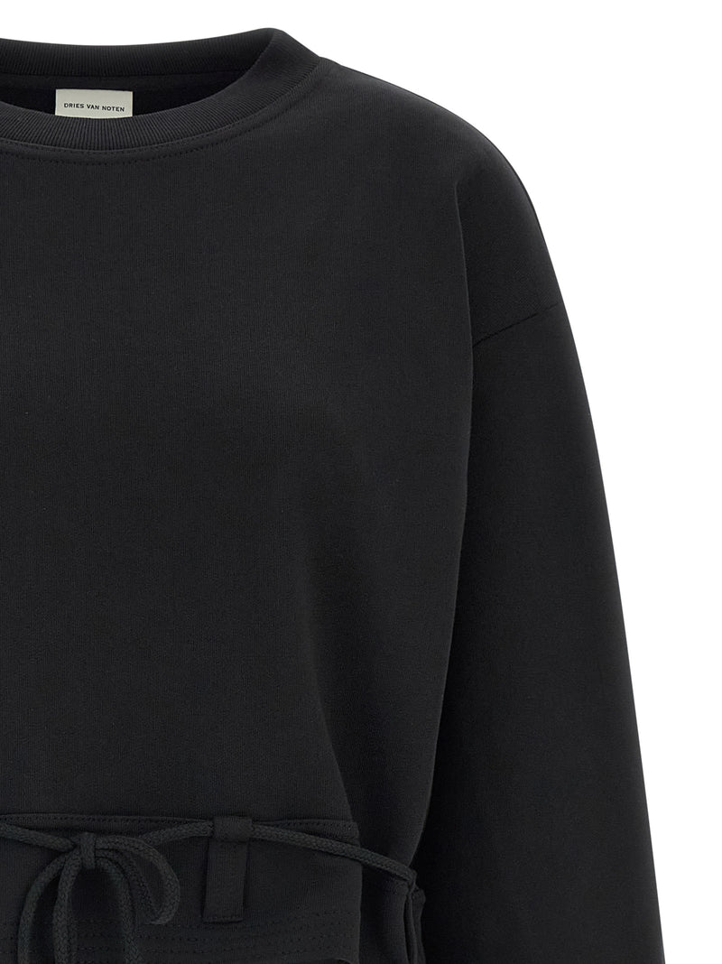 Sweatshirt Dries Van Noten en coton noir