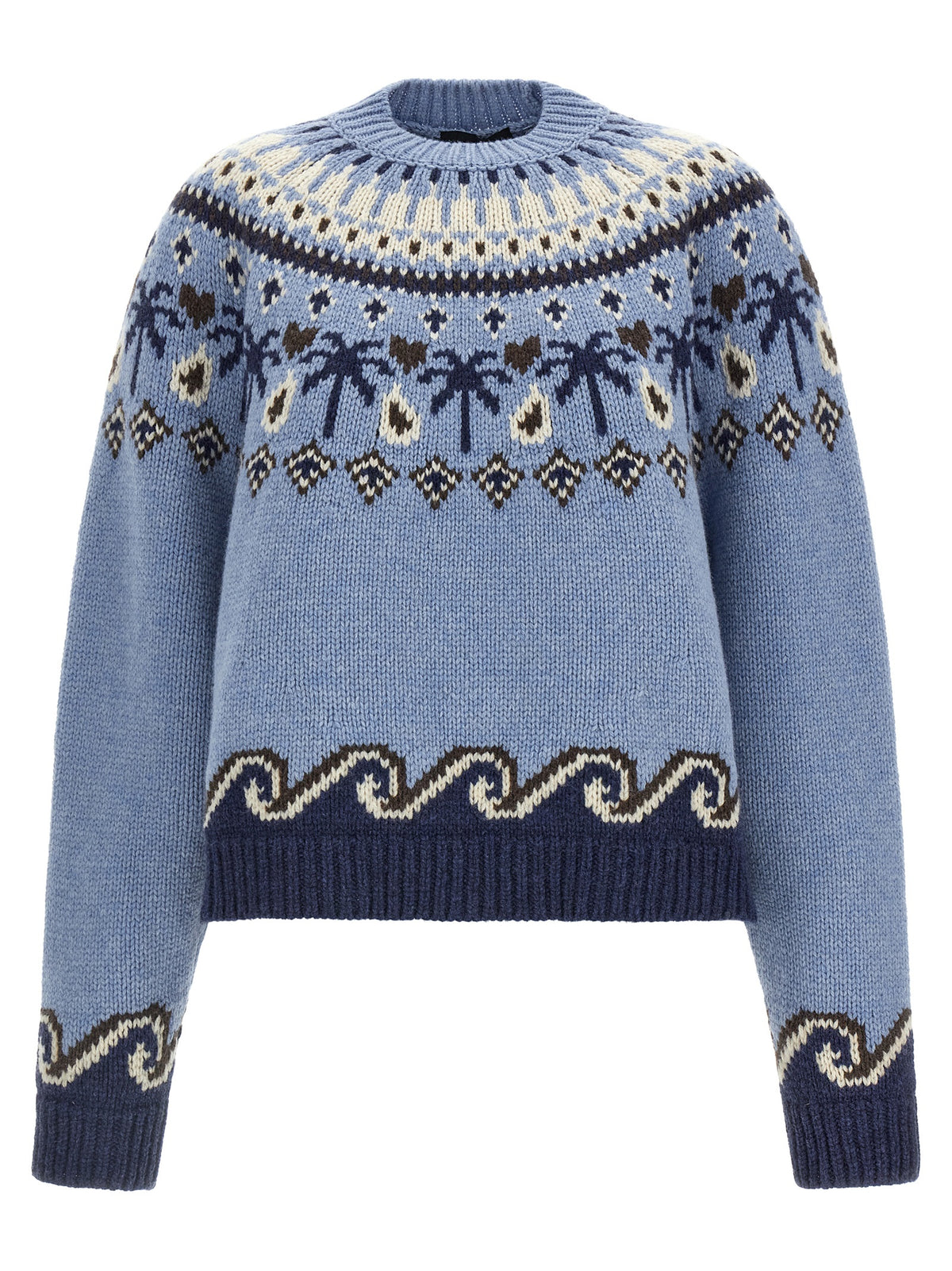 Cardigan Alanui bleu en laine vierge