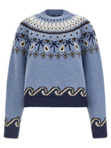 Cardigan Alanui bleu en laine vierge