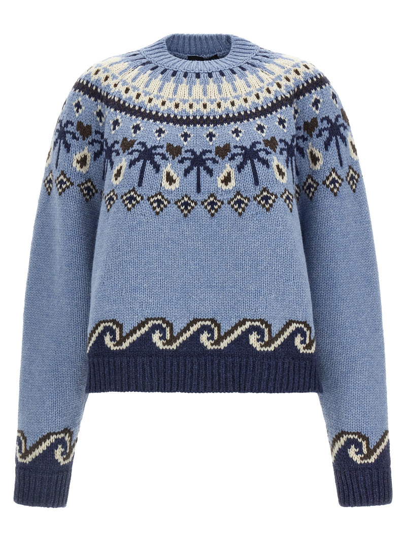 Cardigan Alanui bleu en laine vierge