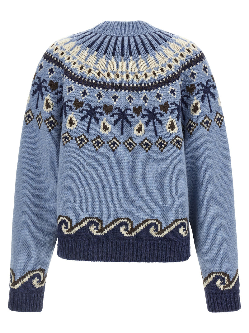 Cardigan Alanui bleu en laine vierge