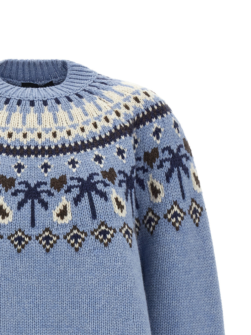 Cardigan Alanui bleu en laine vierge