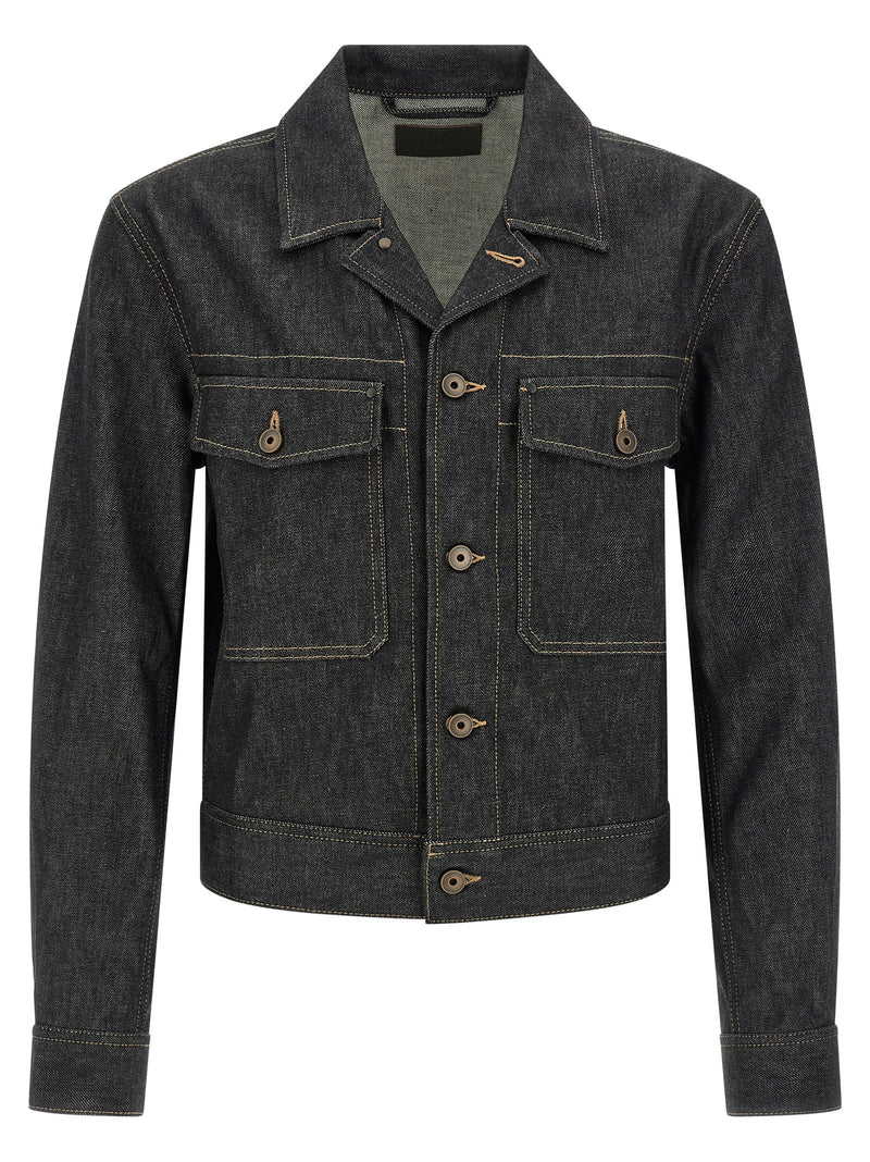 Veste en jean en coton bleu Lemaire