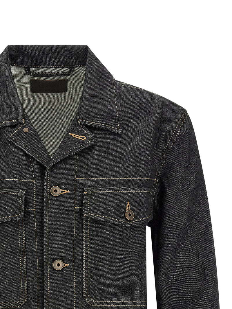 Veste en jean en coton bleu Lemaire