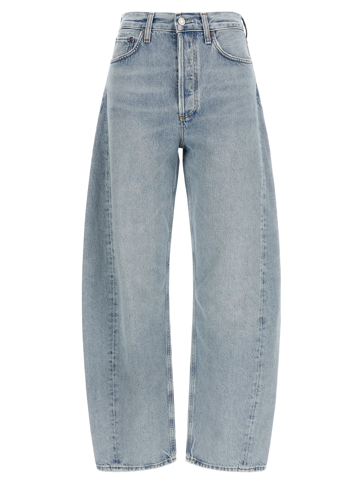 Agolde Blue Cotton High-Waisted Jean