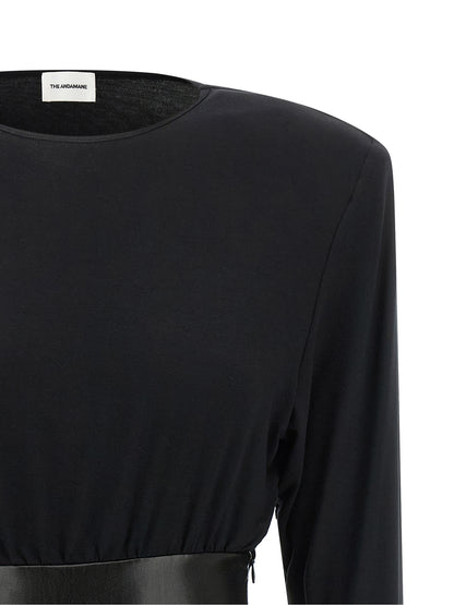 The Andamane Black Viscose Short Dress
