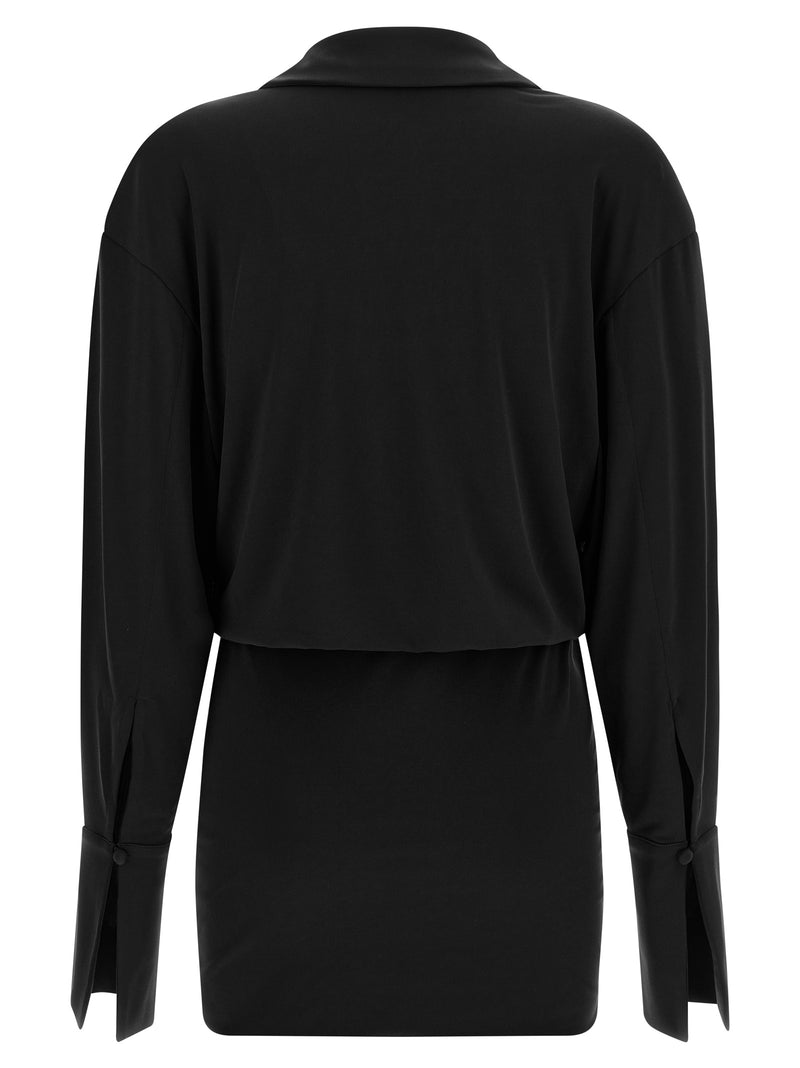 La robe courte en polyester noir Andamane