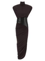 La Robe Midi en Viscose Bordeaux Andamane