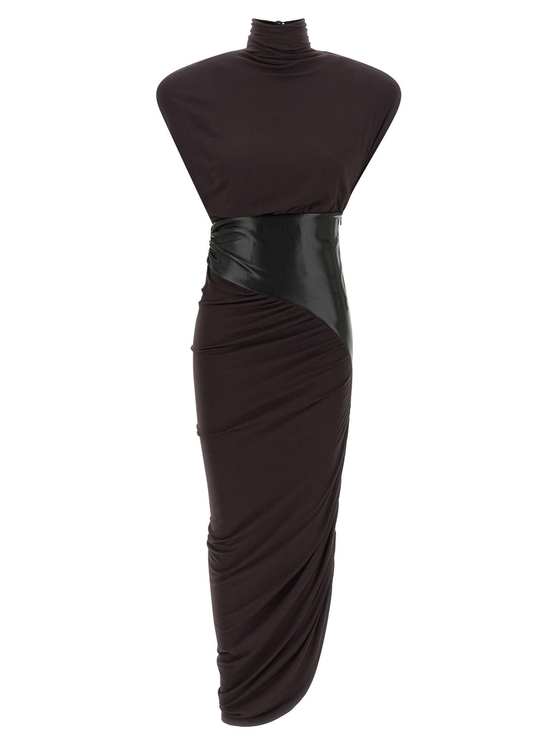 La Robe Midi en Viscose Bordeaux Andamane