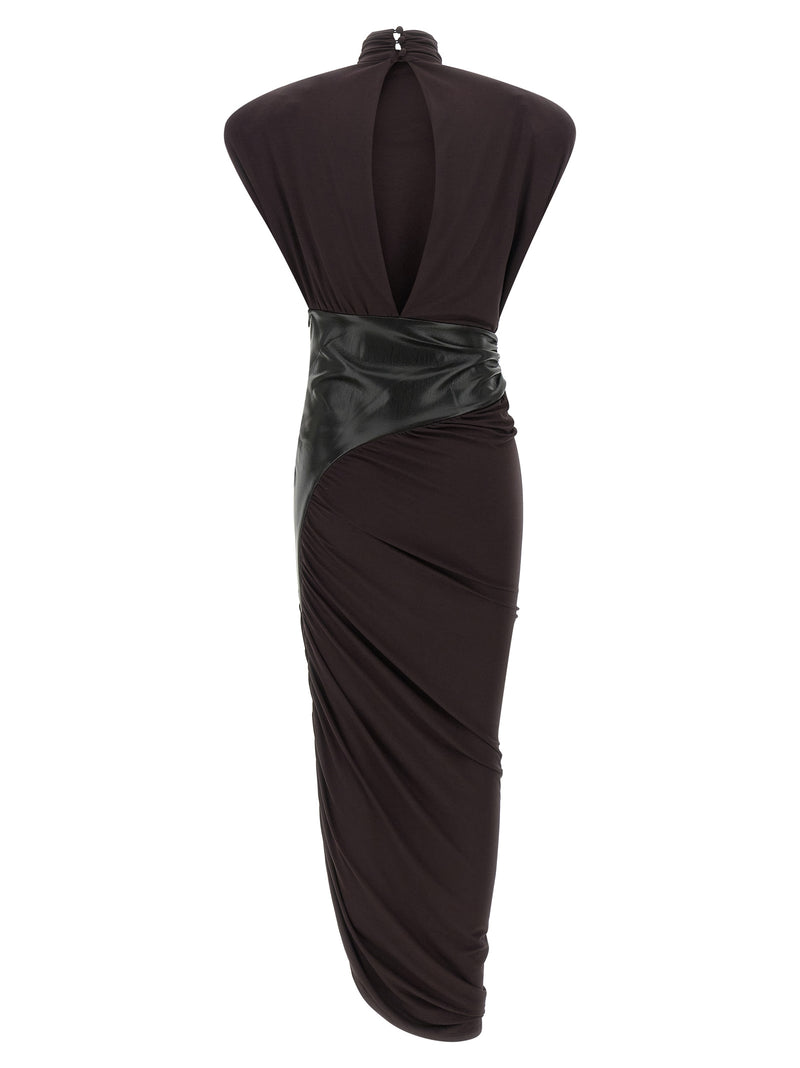 La Robe Midi en Viscose Bordeaux Andamane