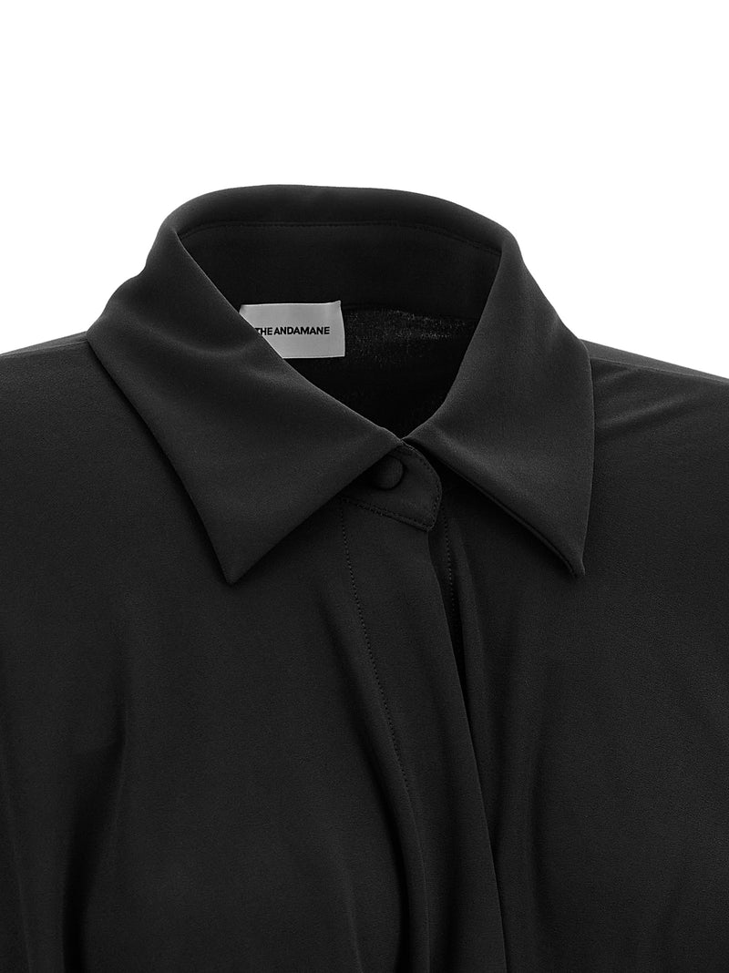 La robe courte en polyester noir Andamane