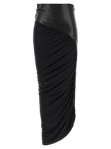 La jupe midi en viscose noire Andamane
