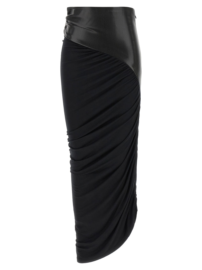 La jupe midi en viscose noire Andamane