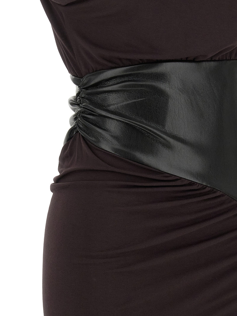 La Robe Midi en Viscose Bordeaux Andamane