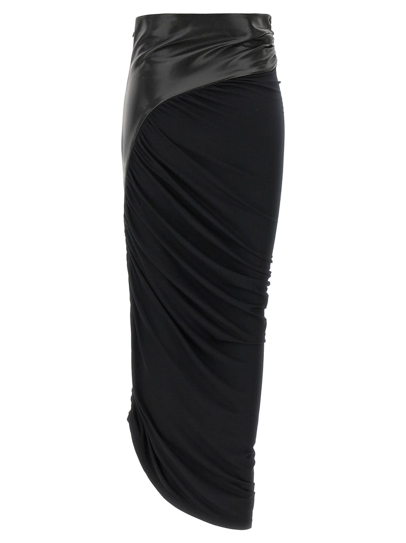 La jupe midi en viscose noire Andamane