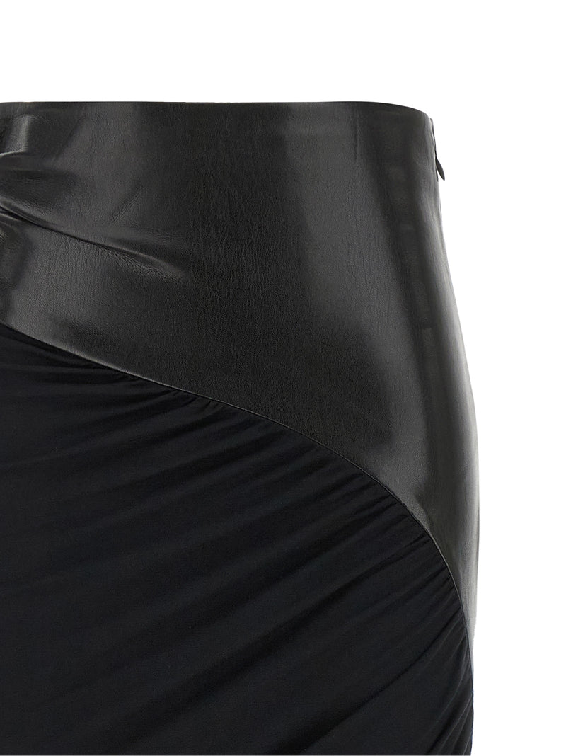 La jupe midi en viscose noire Andamane