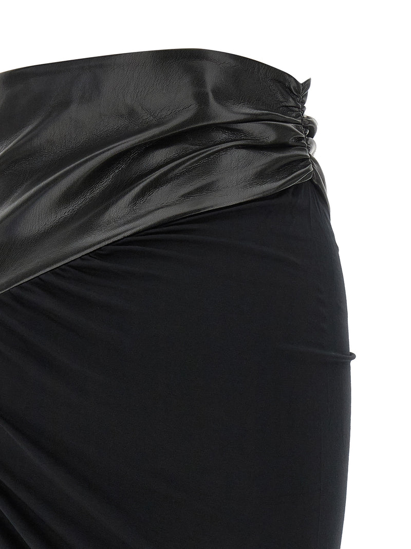 La jupe midi en viscose noire Andamane