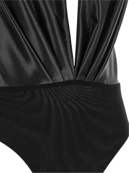 The Andamane Black Polyester Bodysuit