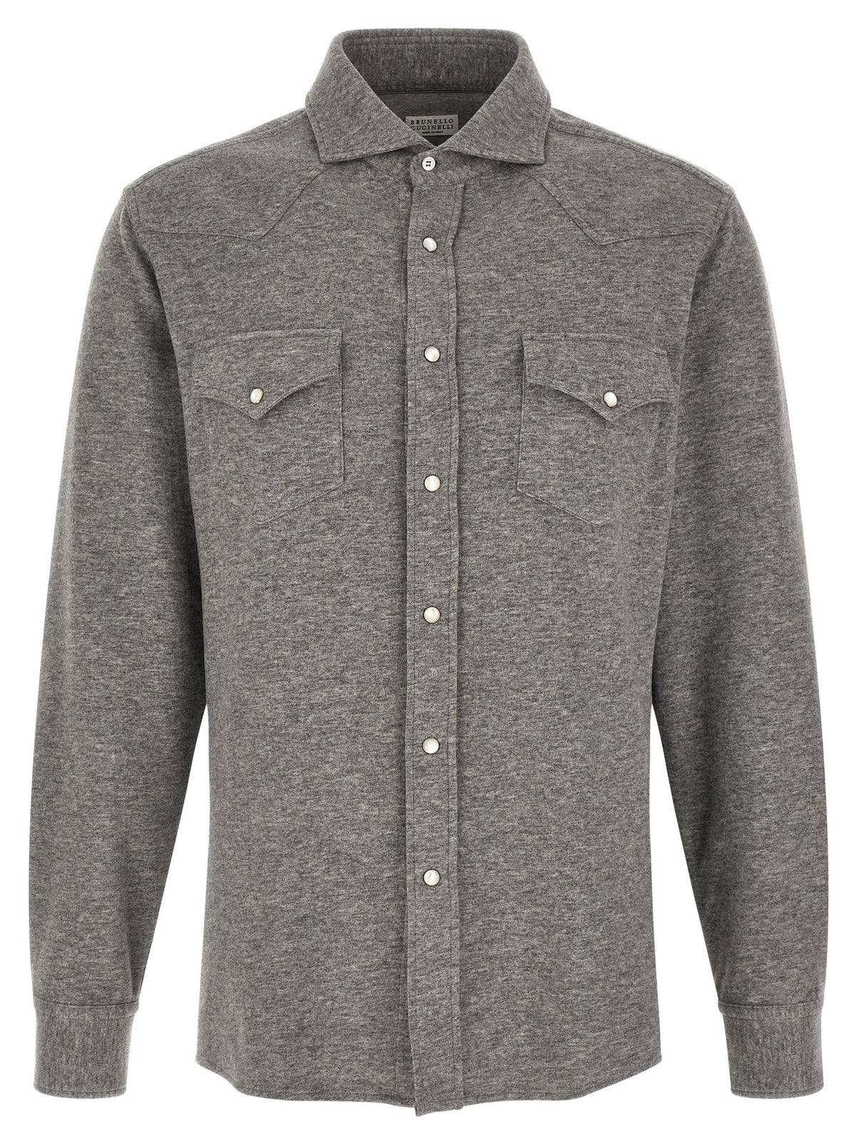 Chemisier en cachemire gris Brunello Cucinelli