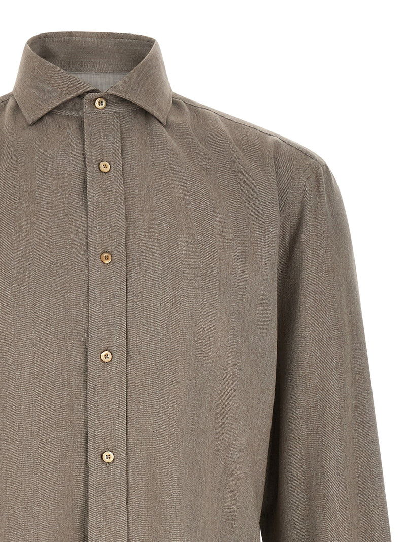 Chemisier Brunello Cucinelli en coton gris