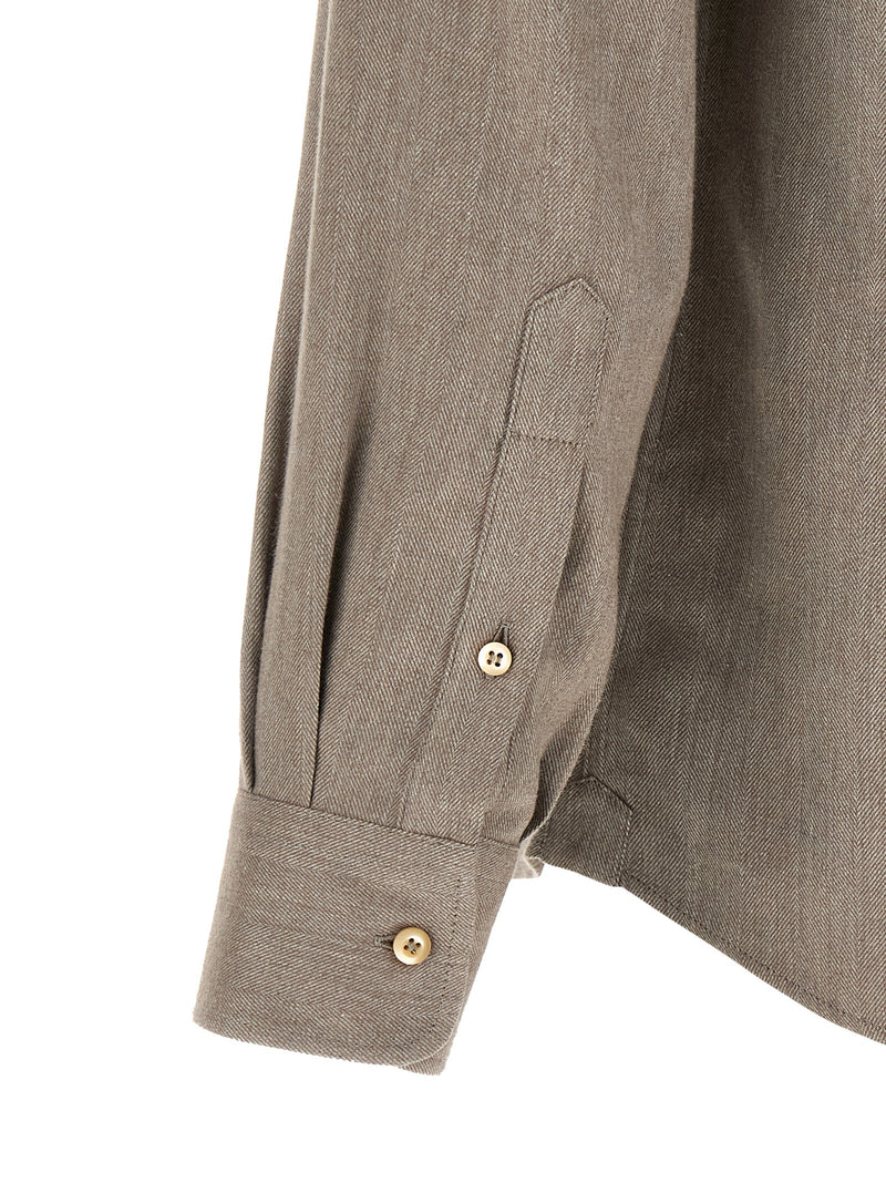 Chemisier Brunello Cucinelli en coton gris