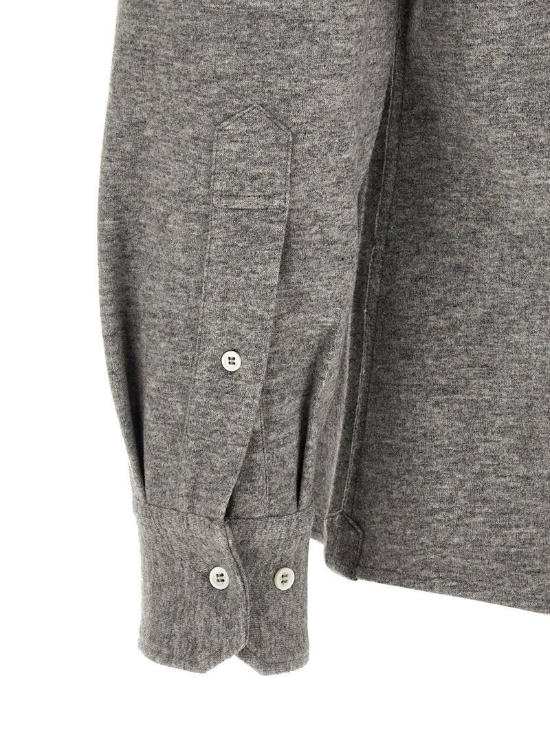 Chemisier en cachemire gris Brunello Cucinelli