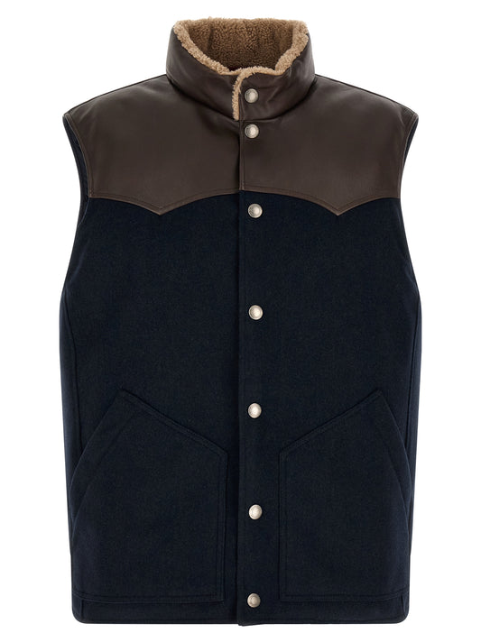 Brunello Cucinelli Blue Wool Sleeveless Jacket