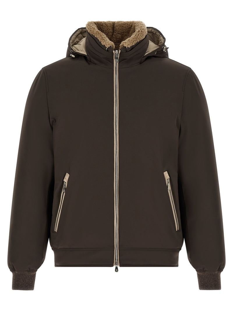 Veste longue Brunello Cucinelli en polyamide marron