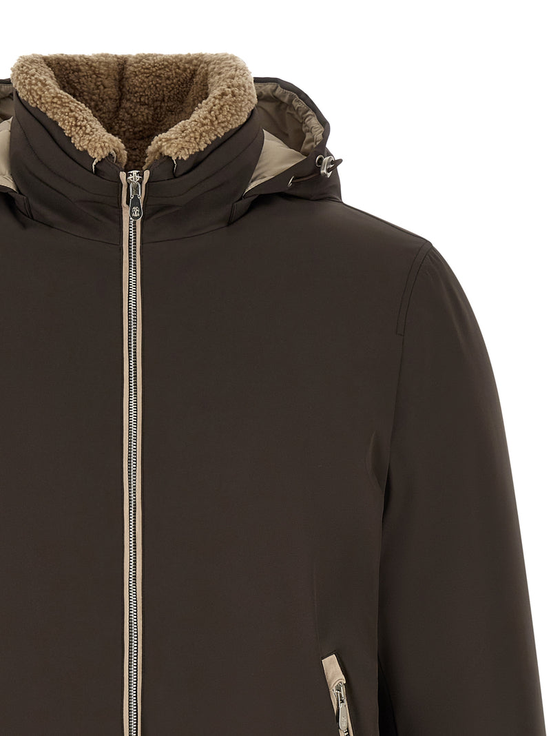 Veste longue Brunello Cucinelli en polyamide marron