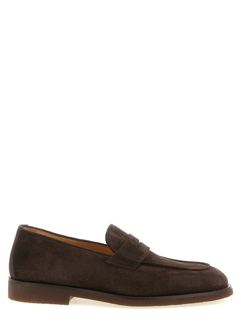 Mocassins à enfiler Brunello Cucinelli en cuir de veau marron