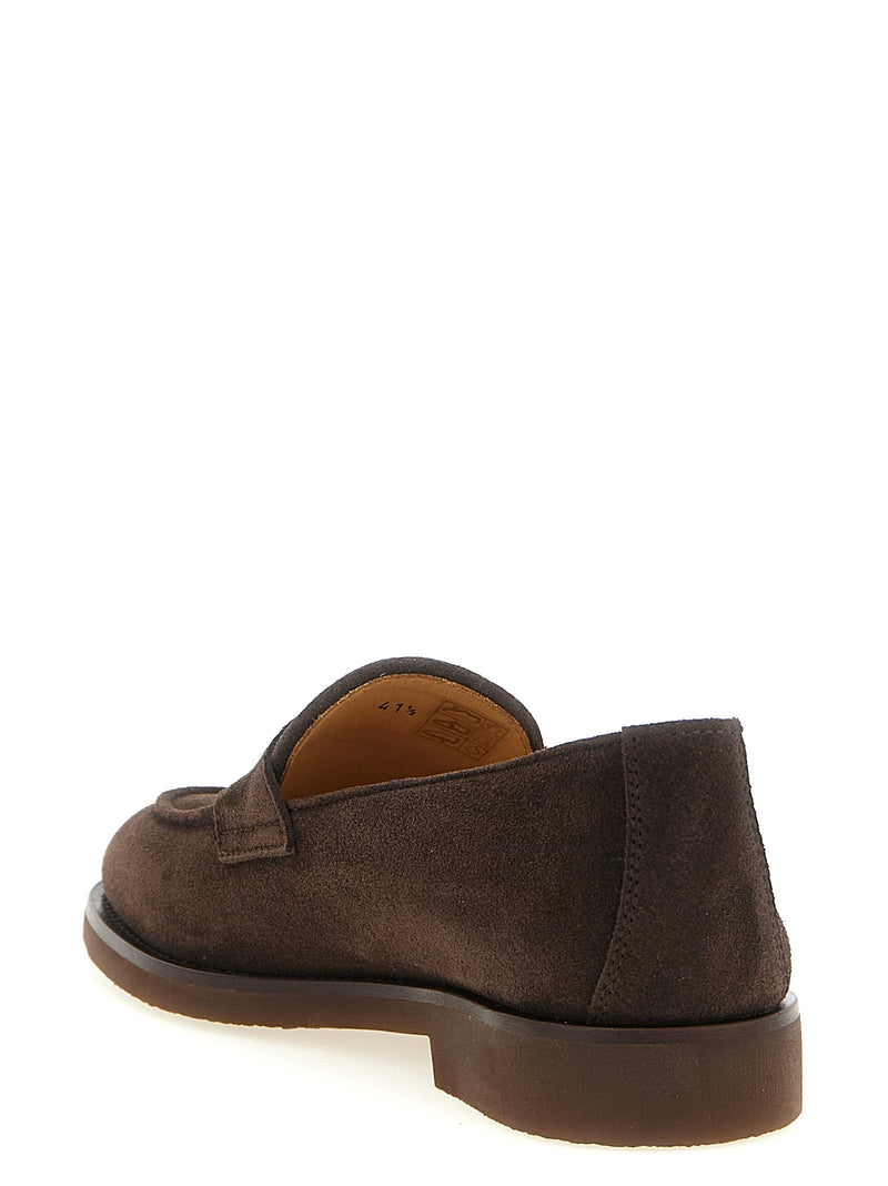 Mocassins à enfiler Brunello Cucinelli en cuir de veau marron