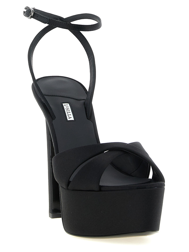 LE SILLA Sandales à Talon Aiguille en Viscose Noire