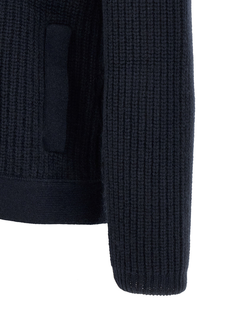 Cardigan Brunello Cucinelli bleu en cachemire