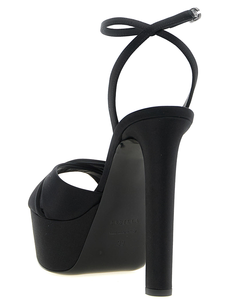 LE SILLA Sandales à Talon Aiguille en Viscose Noire