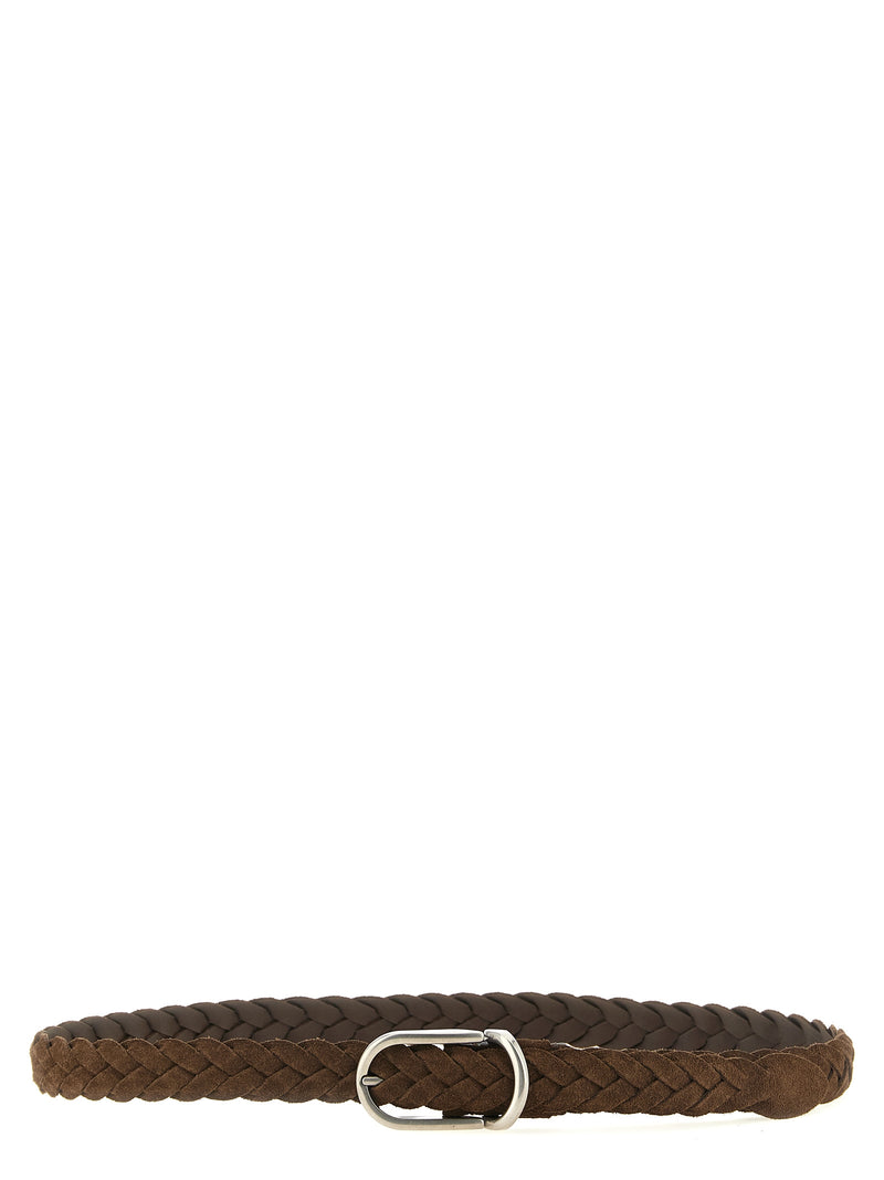Ceinture Brunello Cucinelli en cuir de veau marron