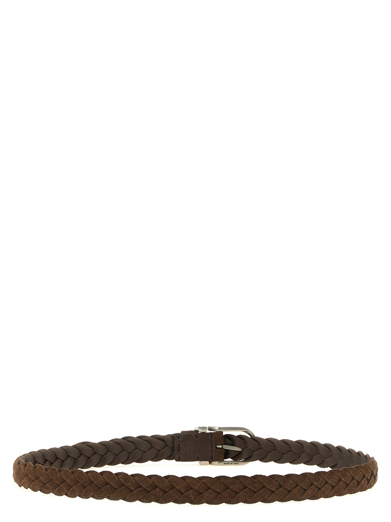 Ceinture Brunello Cucinelli en cuir de veau marron