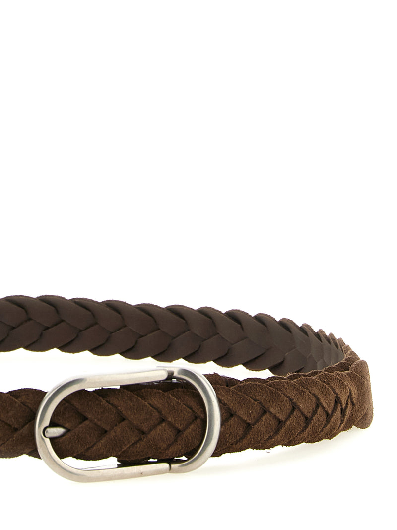 Ceinture Brunello Cucinelli en cuir de veau marron
