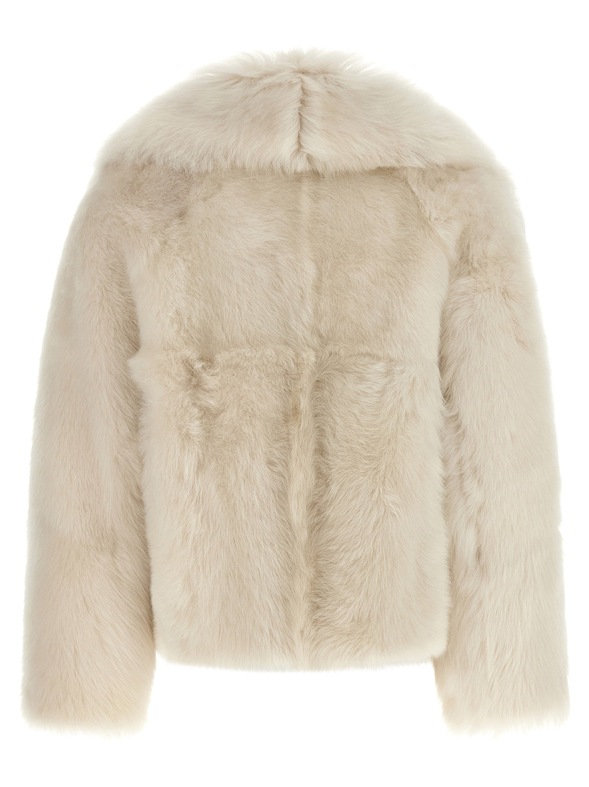 BLANCHA Blouson long en fourrure d'agneau blanche