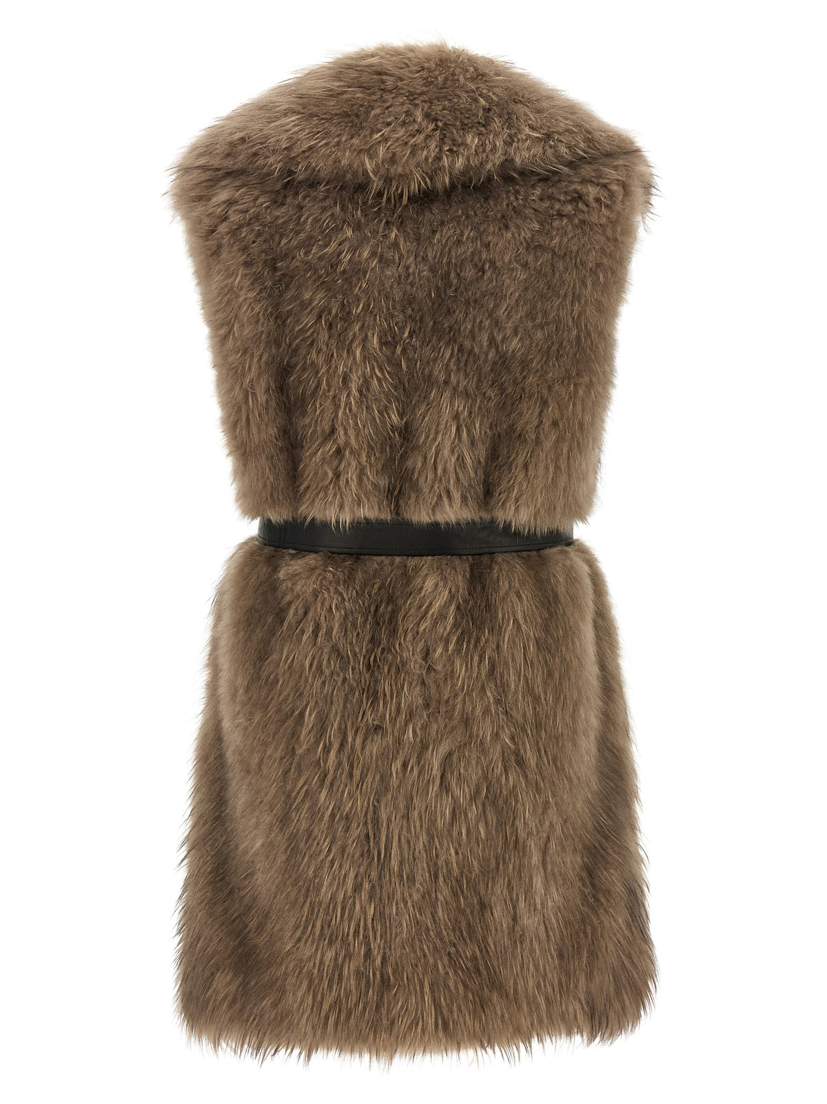 BLANCHA Gilet sans manches en fourrure d'agneau beige