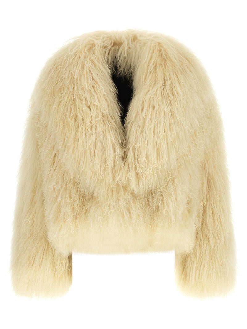 BLANCHA Blouson Biker en Cachemire Beige