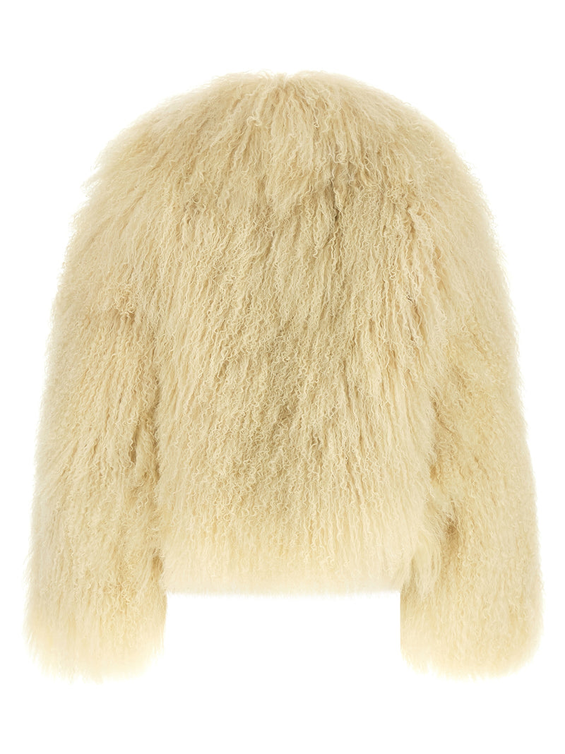 BLANCHA Blouson Biker en Cachemire Beige