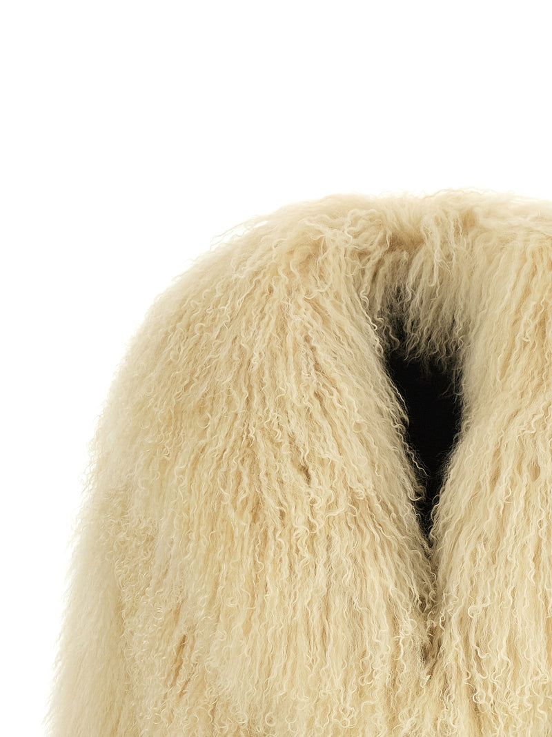 BLANCHA Blouson Biker en Cachemire Beige