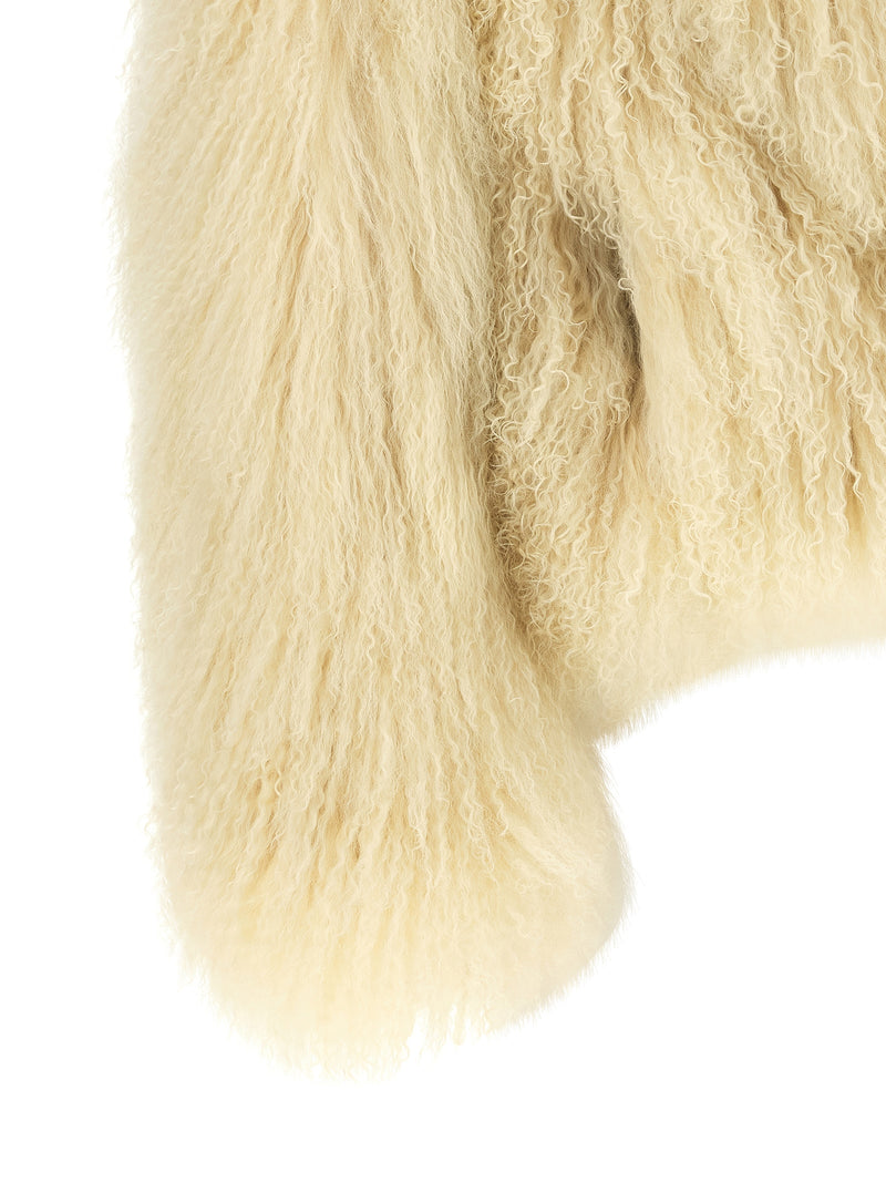 BLANCHA Blouson Biker en Cachemire Beige
