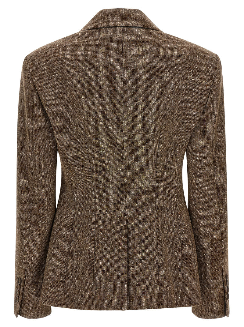 Brunello Cucinelli Blazer en laine vierge marron